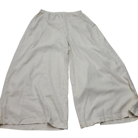 Flint and Moss linen high rise wide leg cream pants lagenlook - Picture 10 of 10